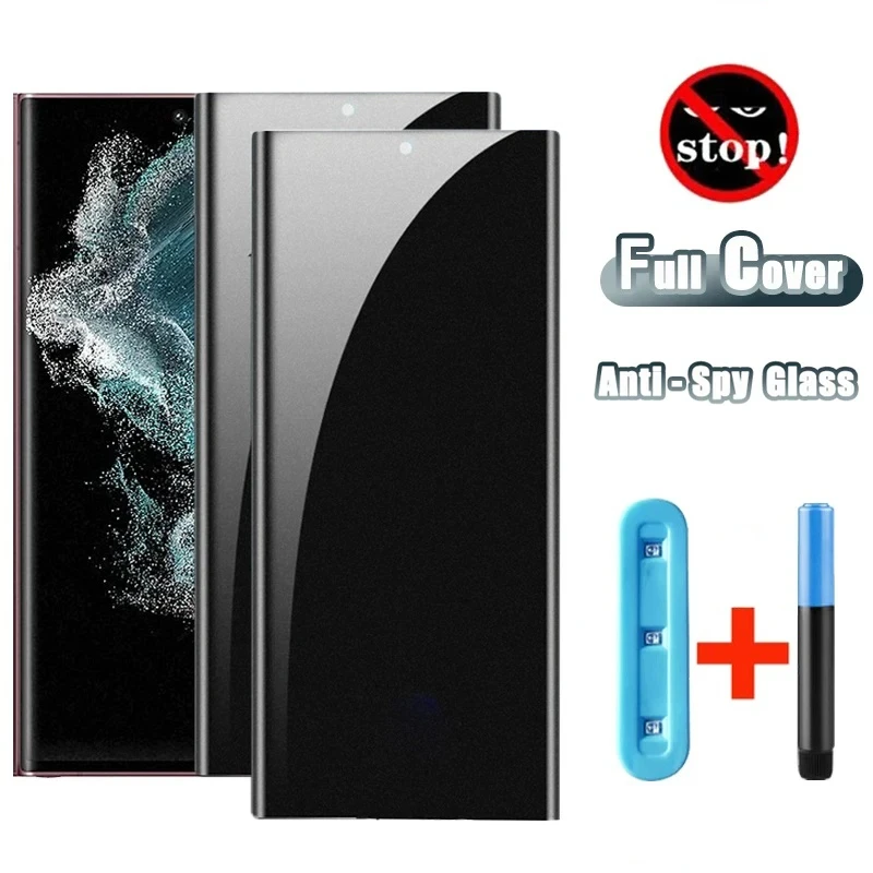 3D Curved UV Privacy Tempered Glass For Honor Magic V VS Ultimate Screen Protector For Magic V2 V2 Ultimate Fingerprint unlock