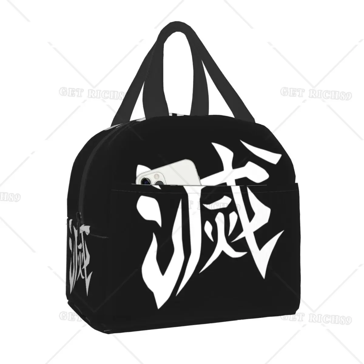 Demon Slayer Insulated Lunch Bag for Women Kids Portable Kimetsu No Yaiba Cooler Thermal Lunch Box Camping Travel Picnic Bags