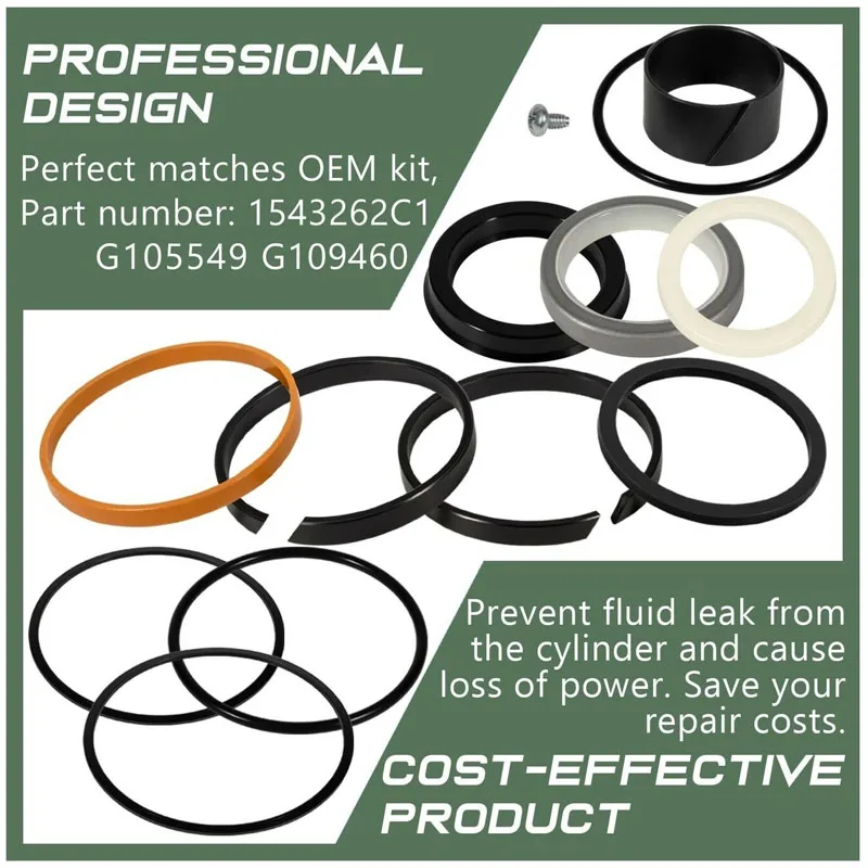 Hydraulic Cylinder Seal Kit Fits for Case 350 450 480C 580 Super K 680K 850B 855C 1150B 1155D W11 W14 Part Number 1543262C1 G105