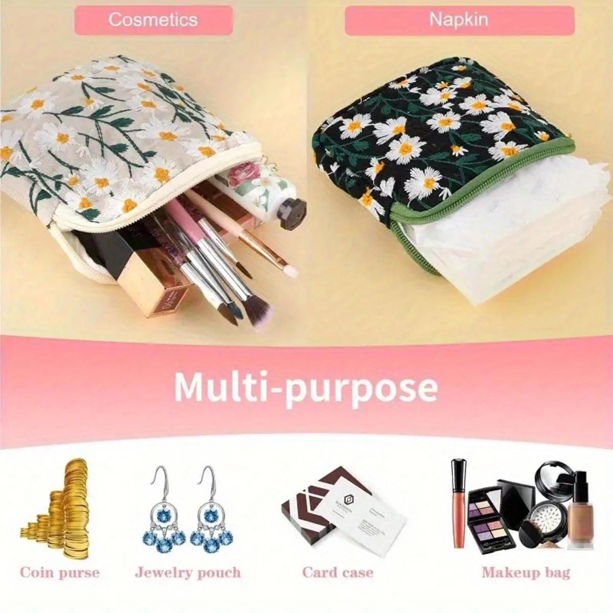2026 Lady's Women Girl Hand-Held Bag Sanitary Napkin Storage Bag Menstrual Pouch Large Capacity Portable and Cute Coin Purse