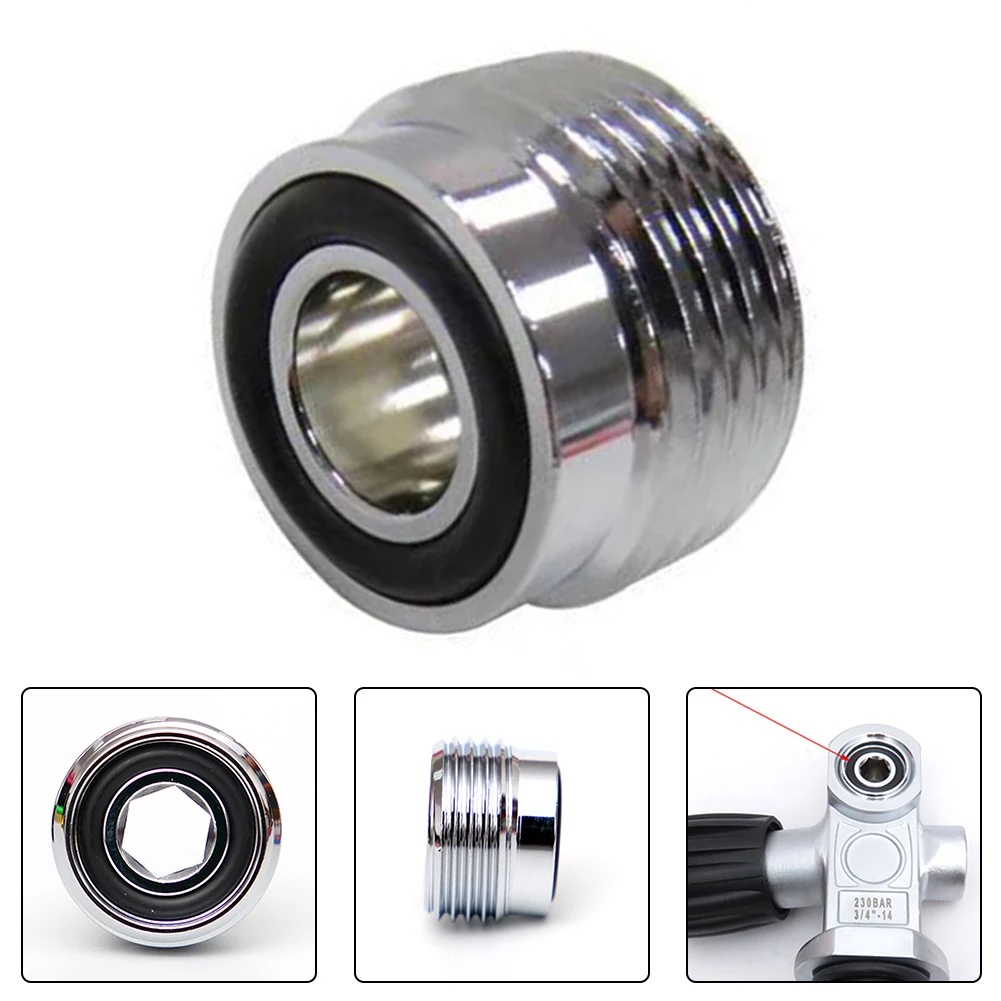 Brand New Sporting Goods Cylinder Adapter Valve Screw Scuba Diving Adapter Snorkeling Parts Chrome-plated Copper