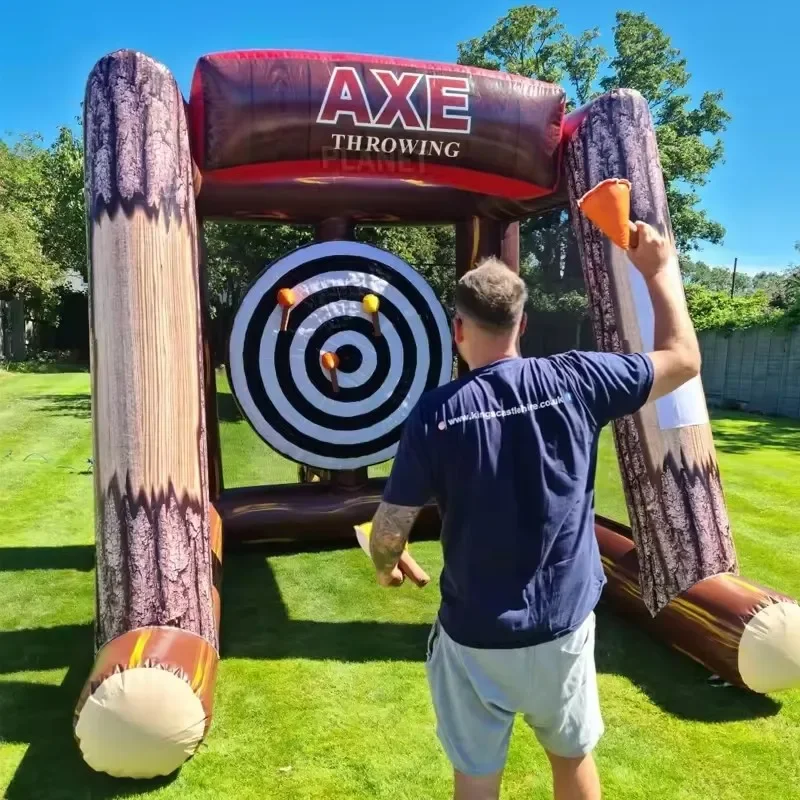 Juego de lanzamiento gigante de doble cara, hacha inflable, objetivo de lanzamiento de pelota comercial, juegos deportivos de tiro interactivos para niños y adultos