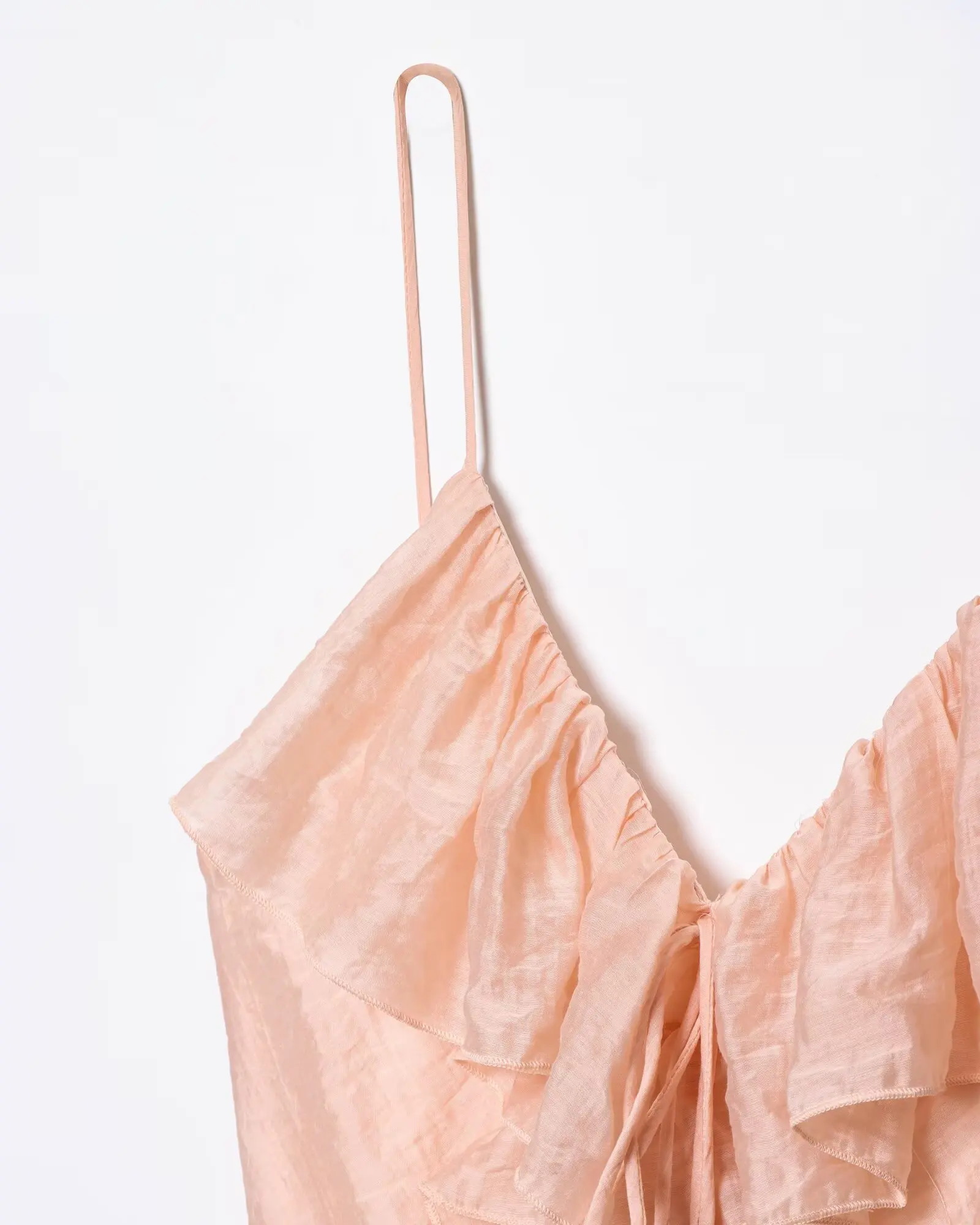 KONDALA Abito elegante da donna con scollo a V a strati Abito longuette senza schienale con lacci Nuovo 2025 Primavera Estate Moda Party Beach Date Dres