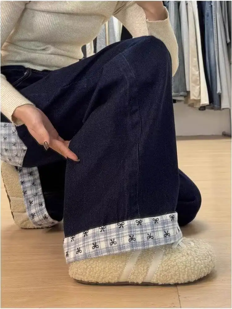 

Американские широкие джинсы с высокой талией, женские летние тонкие дизайнерские свободные утягивающие прямые длинные брюки, повседневные свободные брюки