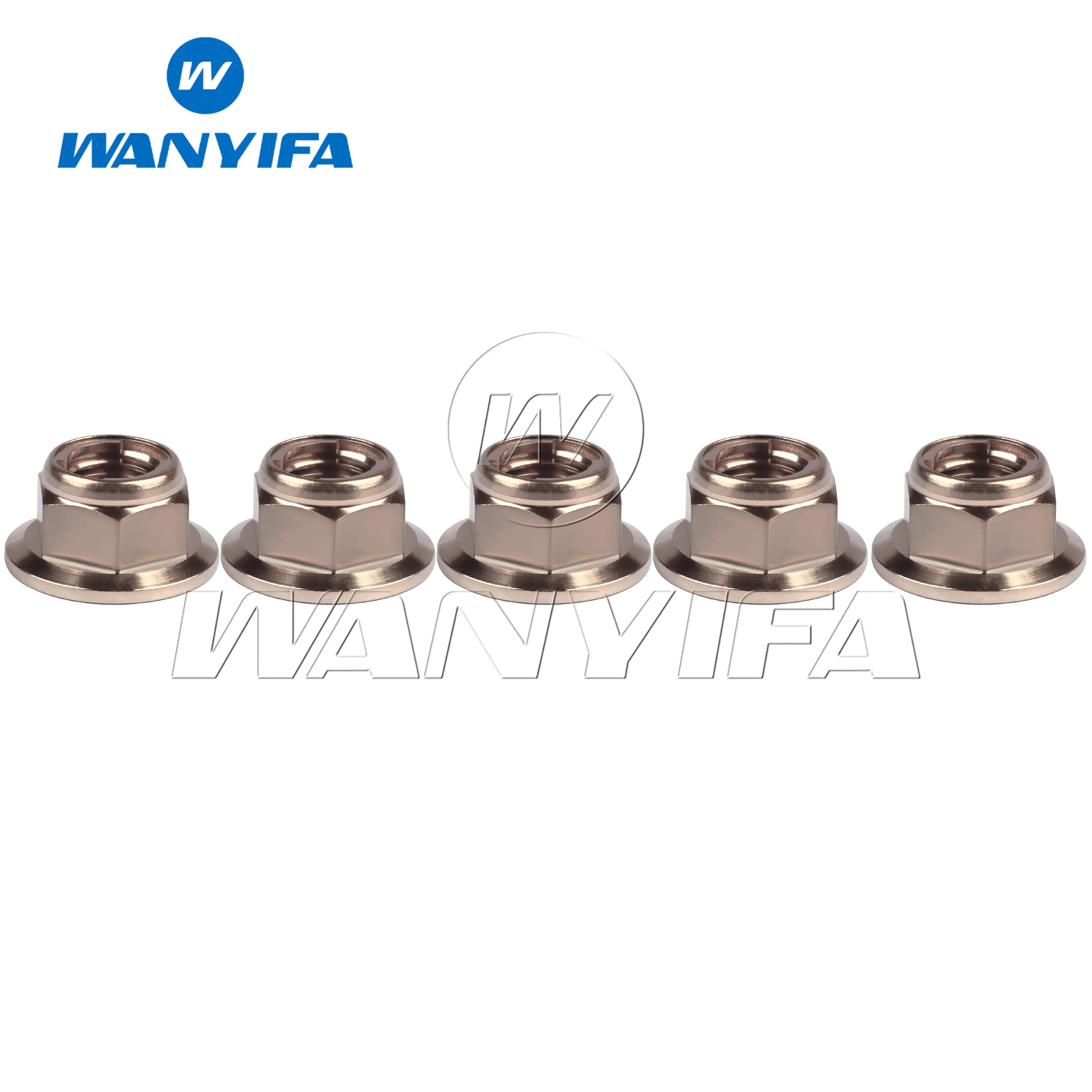 Wanyifa Titanium Alloy Gr5 Nut M6 M8 M10 M12 For Bicycle Motorcycle Modified Sprocket Locking Flange 5/12pcs