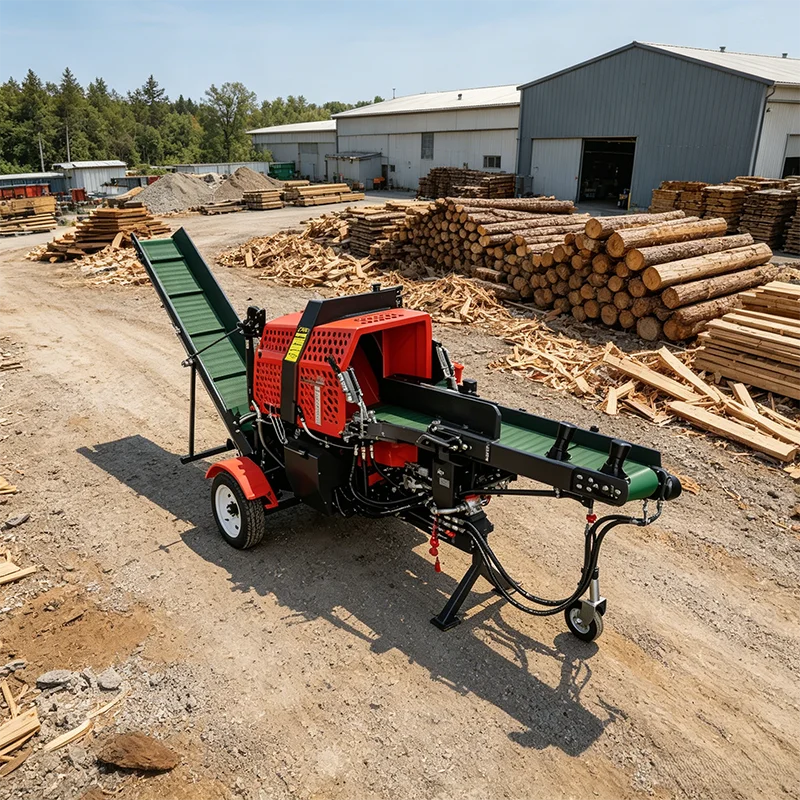 Compact Mobile Firewood Processor Portable Log Splitter Hydraulic Wood Splitter Small Scale Timber Splitting Device