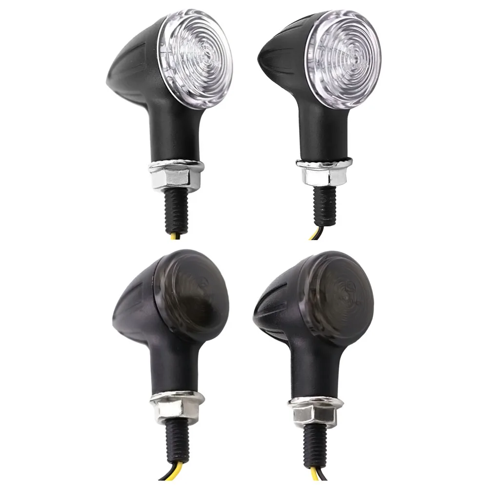 2Pcs 8mm Motorcycle Metal Mini Bullet Led Turn Signal Light Amber Indicator Light Universal For Honda Yamaha Kawasaki 12V