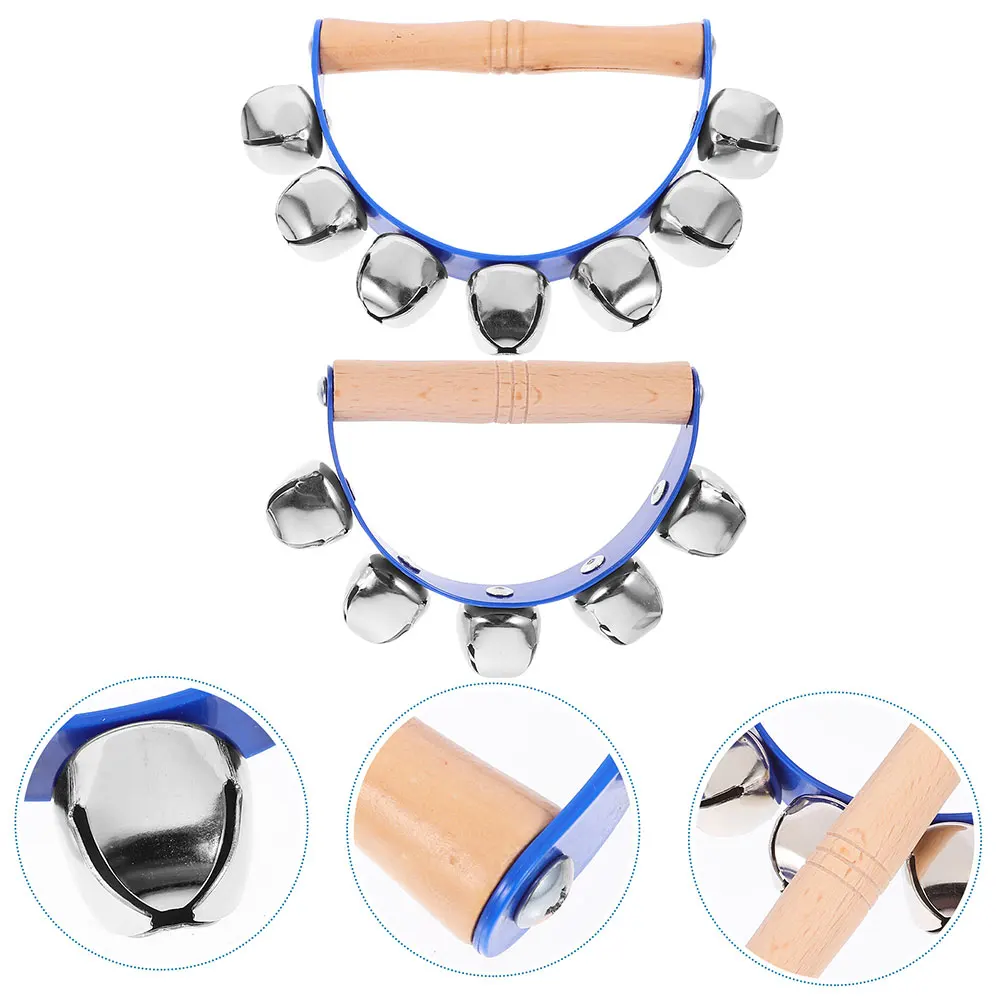 4 個ハンドベル楽器子供教材ダンスパーティージングルブルーカラー打楽器おもちゃ教育