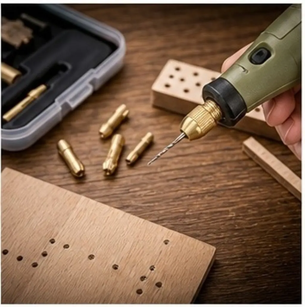 Brass Drill Collet Set for Rotary Tools 0.5-3.2mm Self-Tightening Clamps Electric Grinder Hobby DIY Rotary Tool Collet
