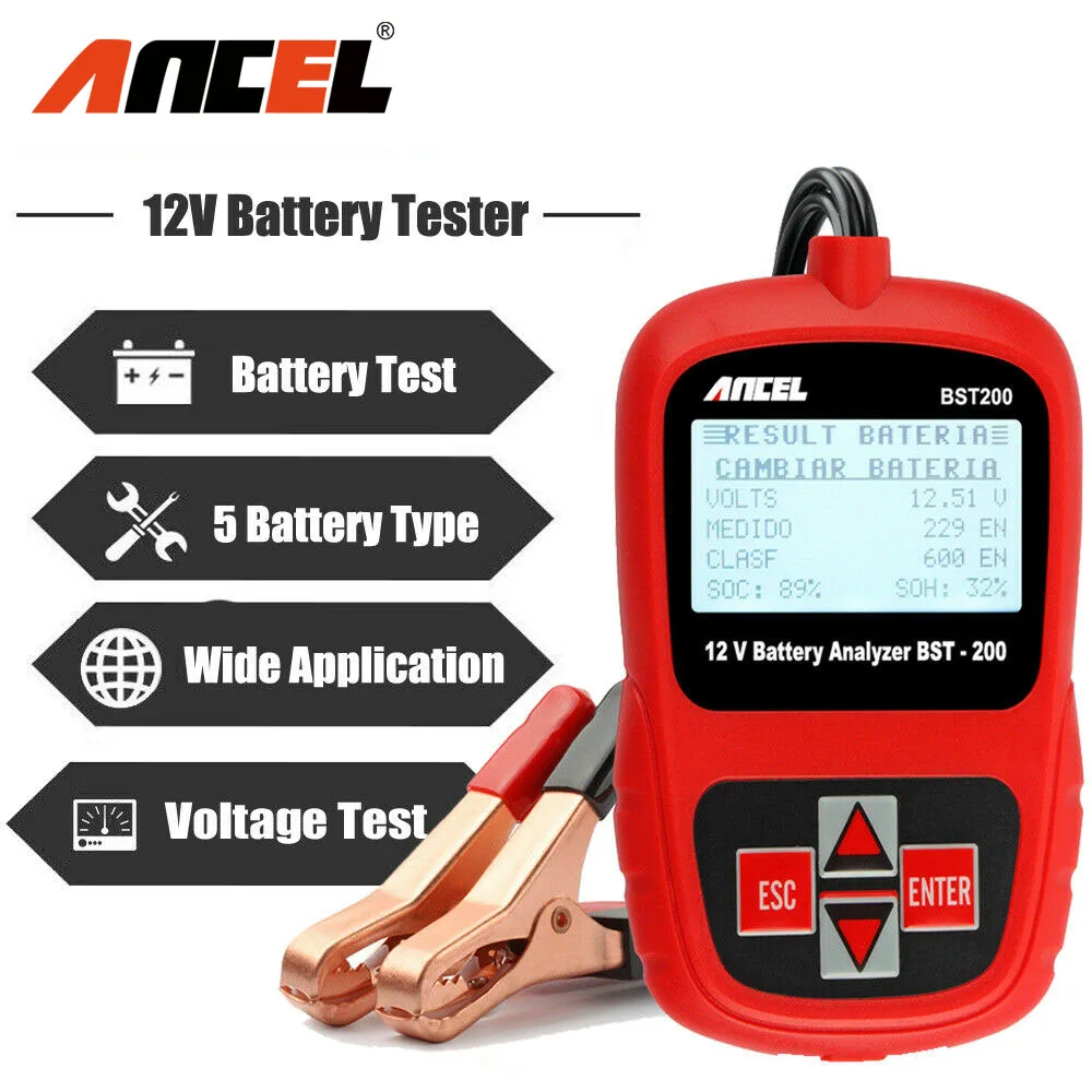 

ANCEL BST200 Car Battery Tester 12V 1100CCA Professional Battery Analyzer Tool Automotive Diagnose Scanner Multi Languages