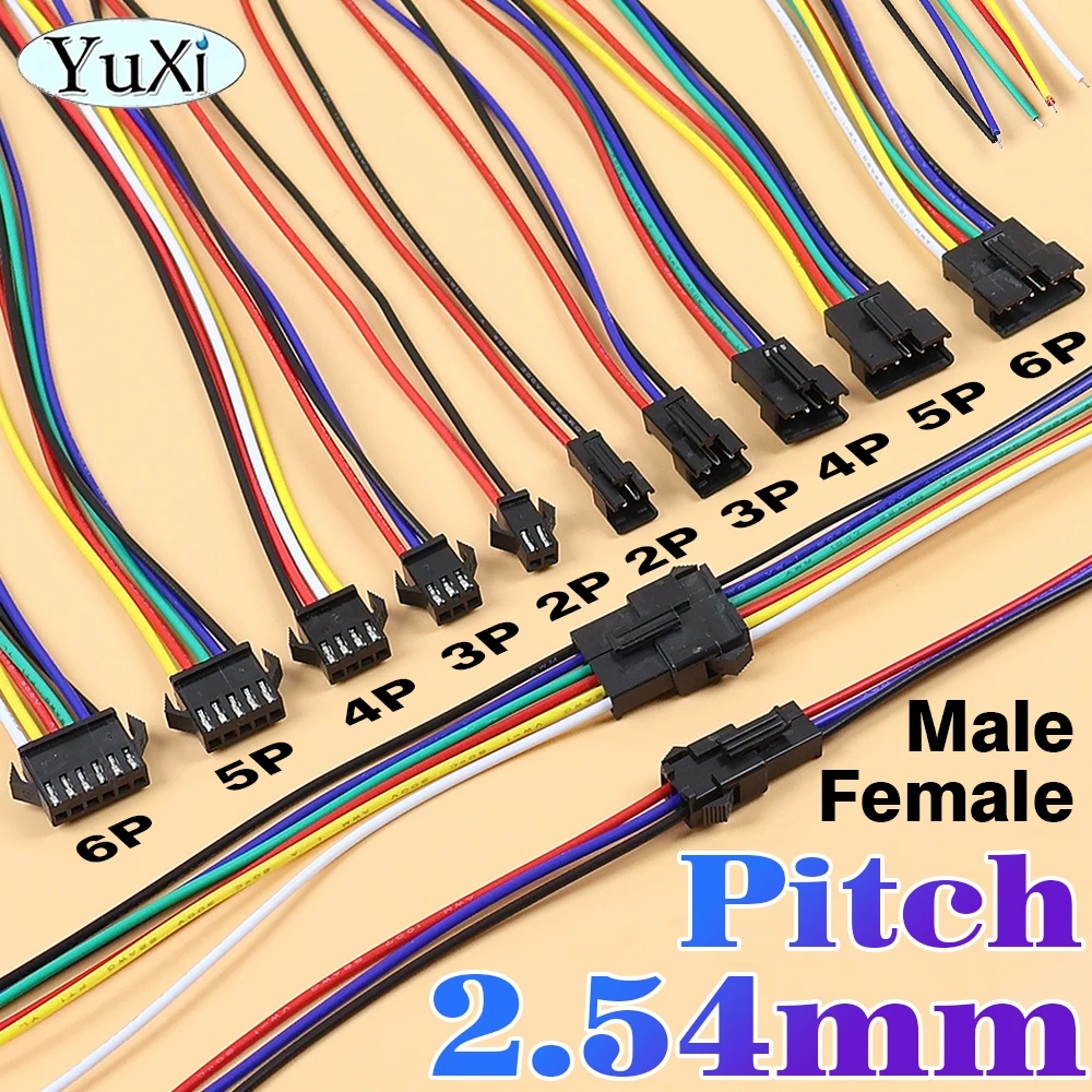 3-50Pcs LED Strip JST SM Connector Male or Female Adapter Plug JST Connector Terminal 2/3/4/5/6 Pin With Wire for Light Strips