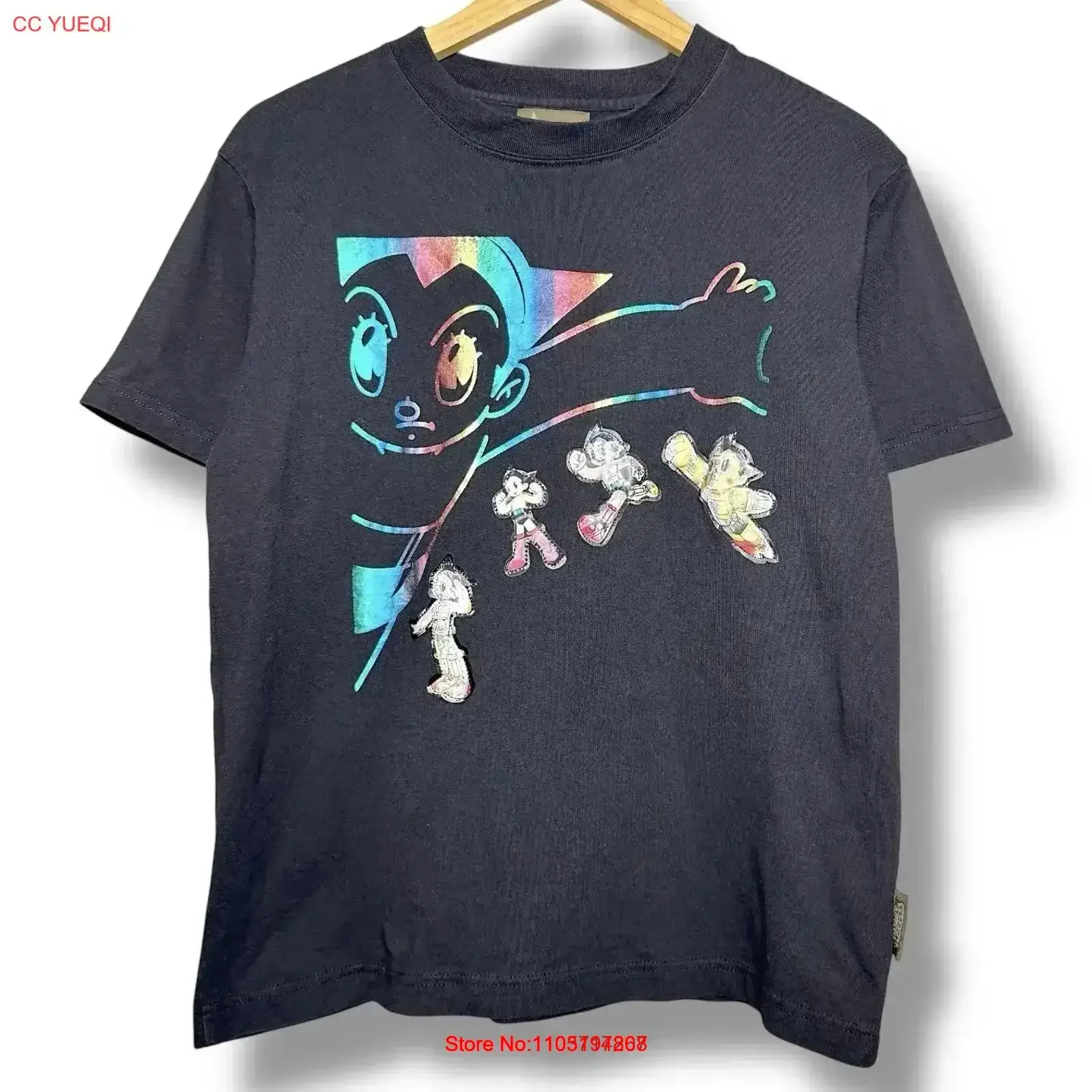 Astro Boy Y2K Holographic T Shirt Size Medium vintage Washed Top For Everyday Wear Stylish Breathable Versatile vintage Washed