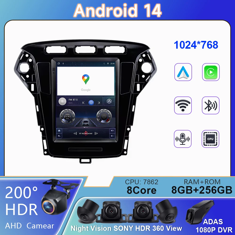 4G Car Radio For Ford Mondeo MK4 2011 - 2013 Android Auto Multimedia Video Player GPS Navigation WIFI Carplay BT DSP No 2din DVD