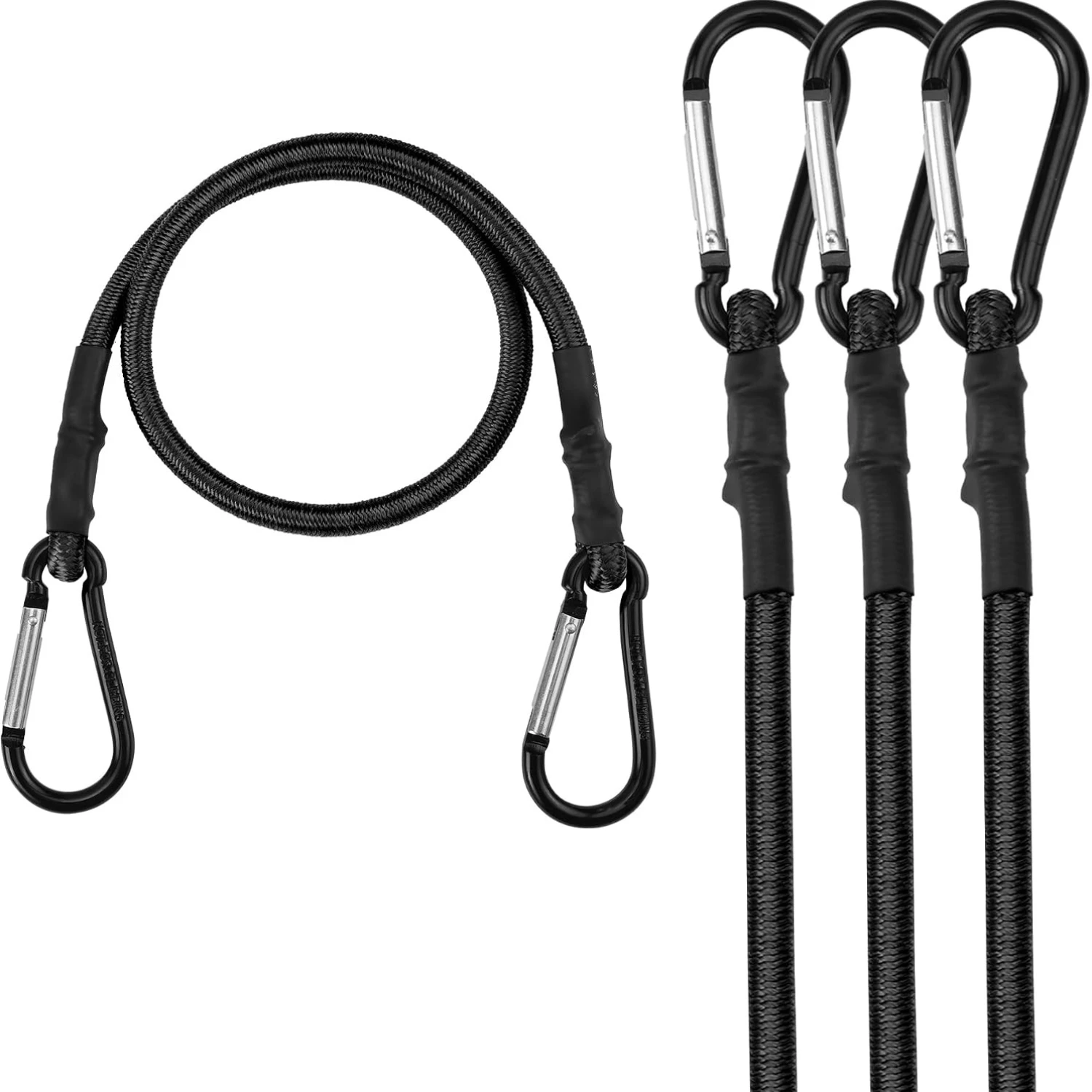 1/2/4 Pcs Elastic Bungee Cord with Double Hooks, Outdoor Adjustable Binding Strap for Luggage Packing and Tent Securing