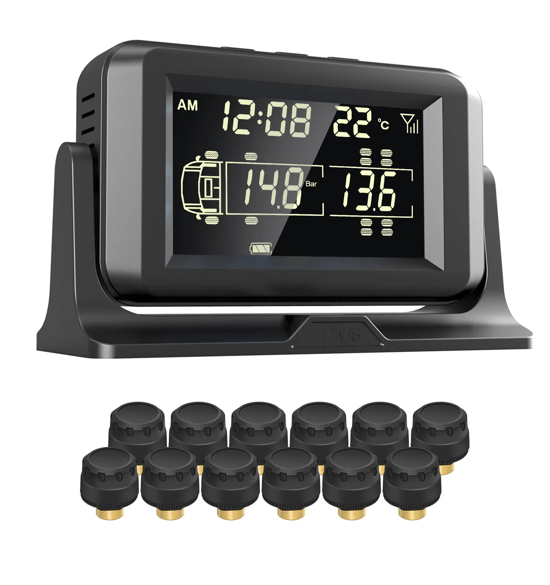 2-24 Wheels Tire Pressure Monitoring System TPMS for Truck Bus Mining Vehicle Real Time Pressure Monitor