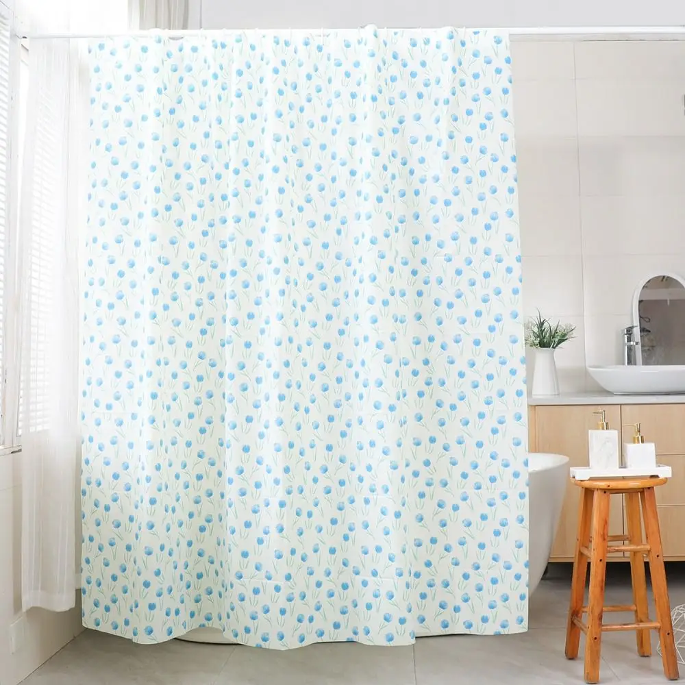 Waterproof Shower Curtain High Quality with Hook Mildew Proof Printed Shower Curtain Thickened PEVA Bathroom Curtain