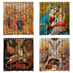 Our Lady Of Perpetual Help Saint George And The Dragon Church Icon Orthodox Christianity Religious Shower Curtain By Ho Me Lili