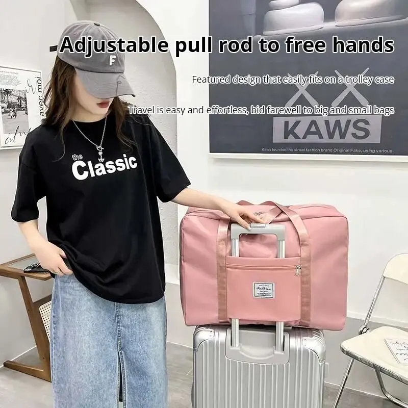 1pc rosa/blau/grau Reise große Kapazität Aufbewahrung tasche Reiß verschluss tragbare Sporttasche vielseitige Turn handtasche klein, mittel und groß