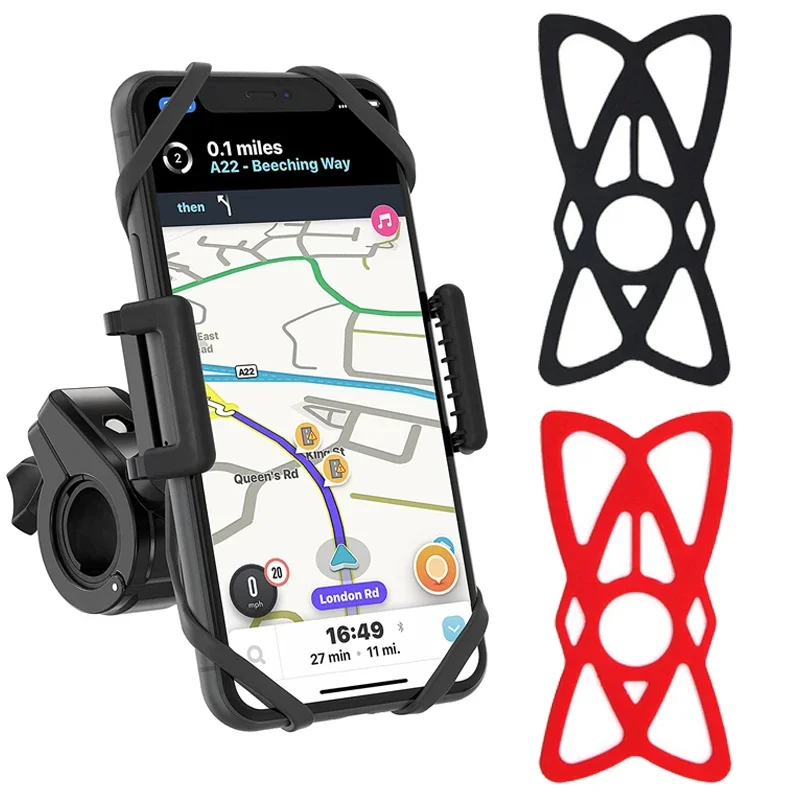 Bicicleta motocicleta montagem do telefone tether x web grip silicone celular titular banda universal elástico borracha cinta de segurança