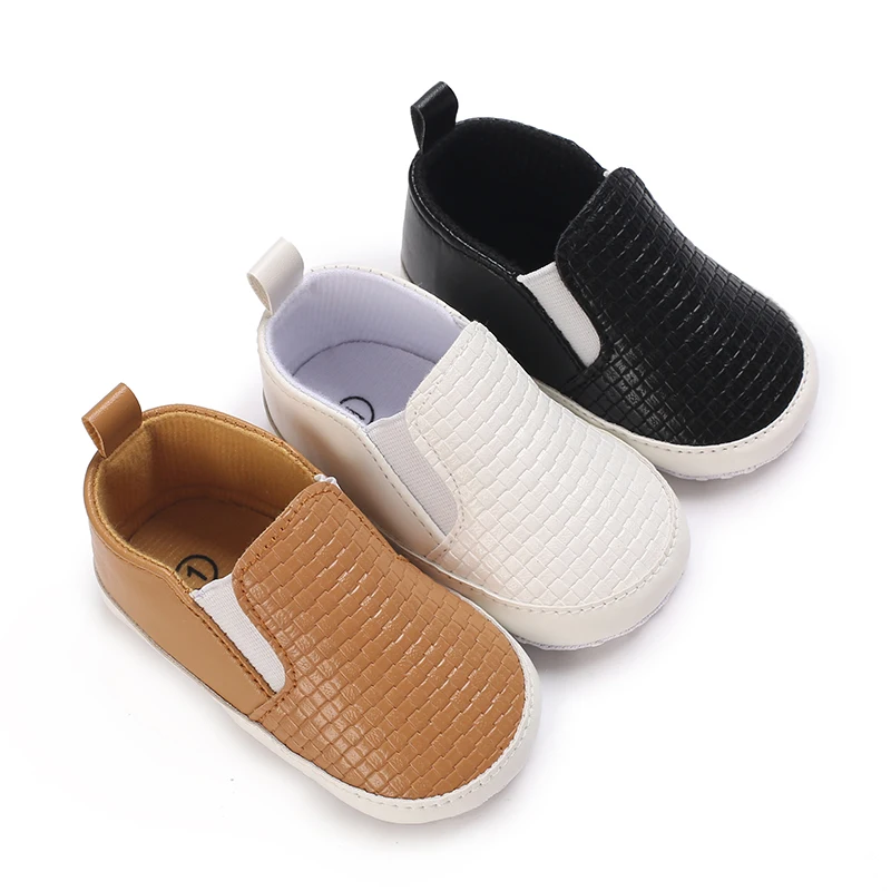 

Solid Color Baby Shoes Boy Newborn Infant Toddler Casual Comfor Cotton Sole Anti-slip PU Leather First Walkers Crawl Crib Shoes