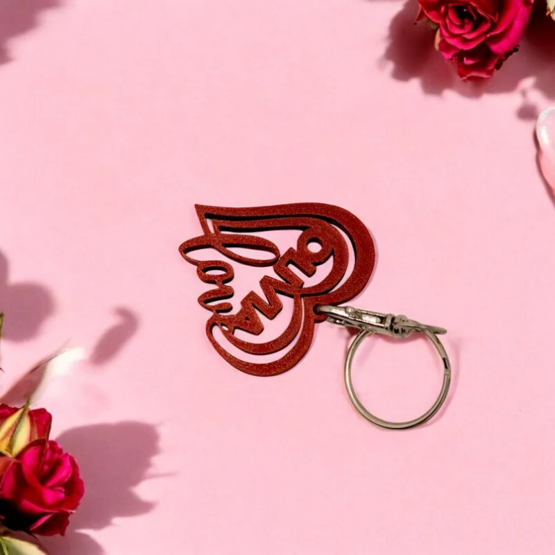 Custom Name Heart Keychain With Name and Love Personalized Romantic Gift for Him or Her Unique Keyring