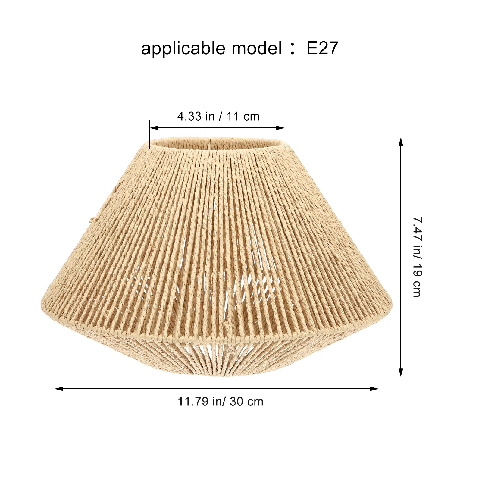 Rattan Lampshade Retro Lampshades Hanging Simple Paper Woven Brown Decor Rustic Style Ceiling Light Fixture