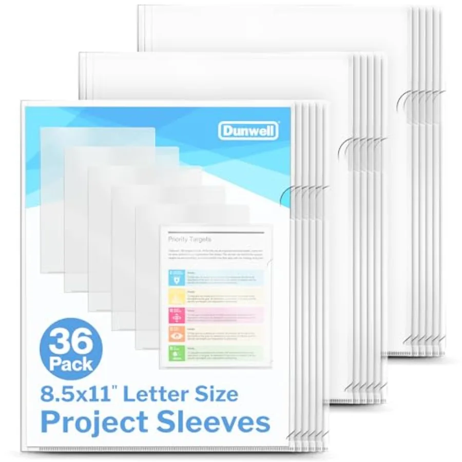

Clear Folders for Documents, Plastic 8.5x11 File Sleeves for Document Protection, Filing, Storage, Organization Transparent Fol
