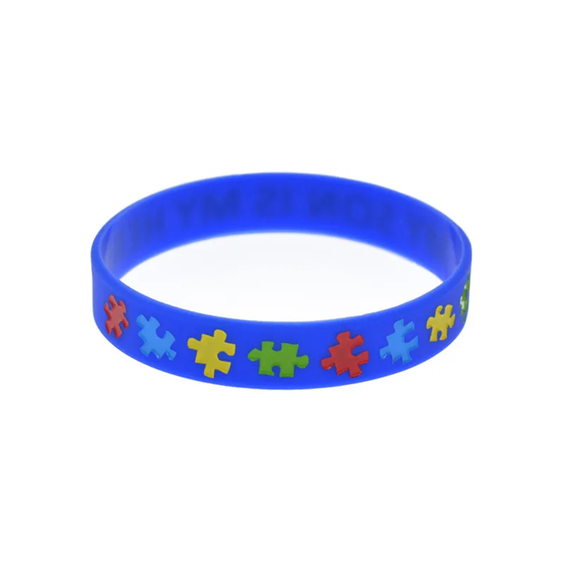 1 Stück „Mein Sohn ist mein Held“-Silikonarmband, Autismus-Bewusstseins-Armband, inspirierendes Armband, Geschenkidee für die Familie – Detail 6