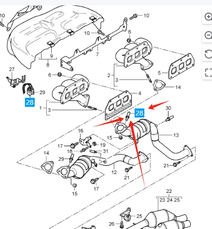 95560613630 Downstream O2 Oxygen Sensor For Porsche Cayenne 3.6L-V6 2008-2010