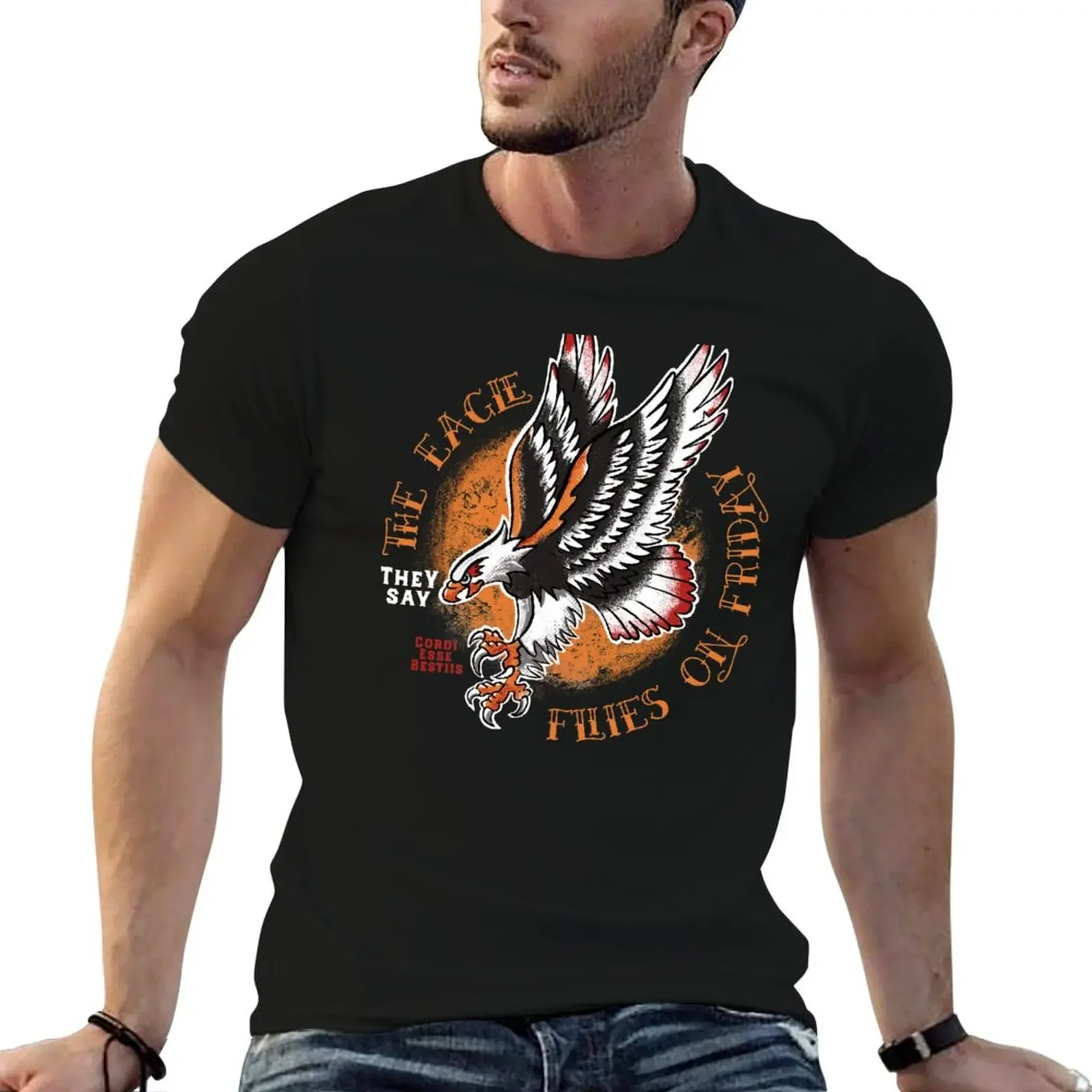 The Eagle flies on Friday T-Shirt basketball graphic tees graphic t shirt vintage T-shirts for men cotton