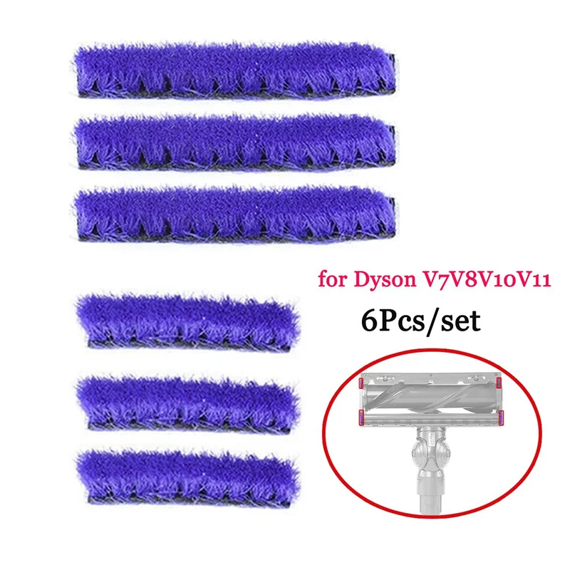 

N04R 18Pcs Replacement Soft Plush Strips For Dyson V7V8V10V11 Series Vacuum Cleaner Soft Roller Head Replacement Accessories