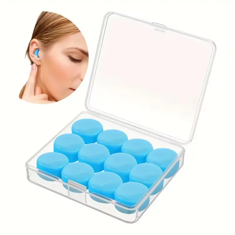 

1Box12pcs super Soundproof Earplugs Made of Silicone Immersive Noise Cancelling Earplugs for Men&Women Sleep God Silent Earplug
