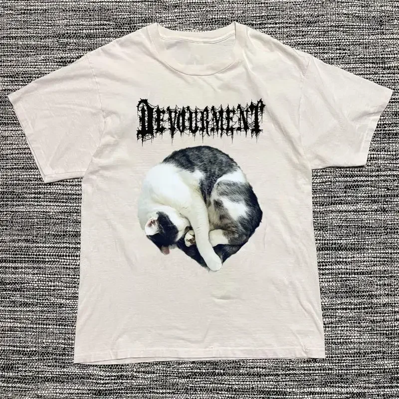Rare Devourment Band Funny Cat Cute White All Size T Shirt Am648