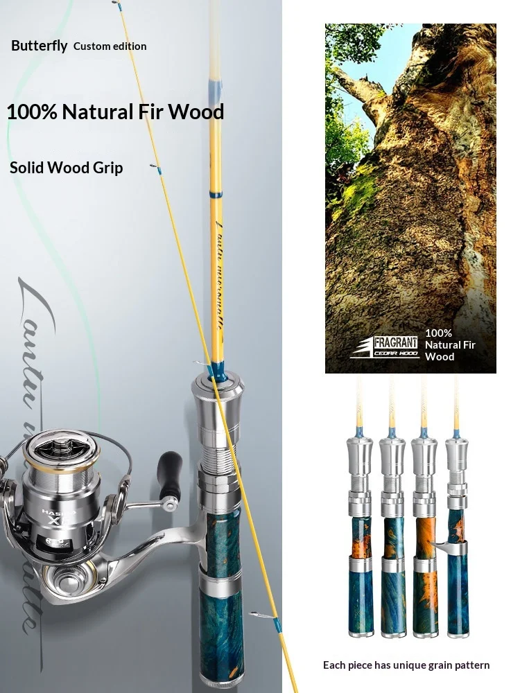 

Удилище HASIDA Butterfly Custom Edition UL Ultra Soft Solid Tip Micro Lure для ловли форели в ручьях с двойными кольцами и деталями из авиационного алюминия.