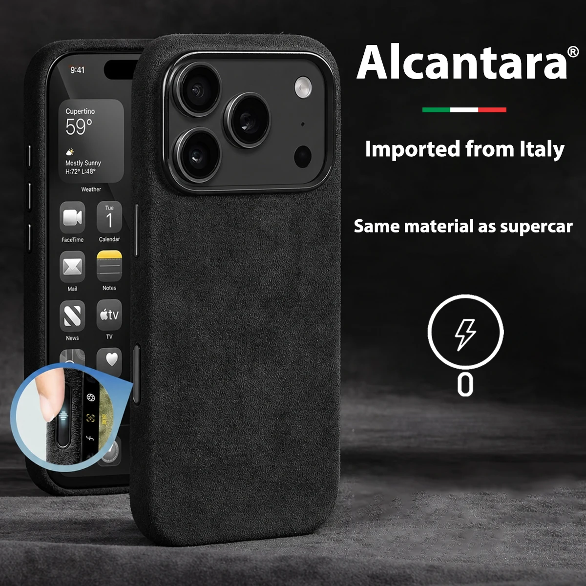 Für Alcantara-Hülle für iPhone 18 17 Pro Max Air Magnetische Magsafe-Hülle Premium-Kunstlederhülle für iPhone 18 17 Pro Max