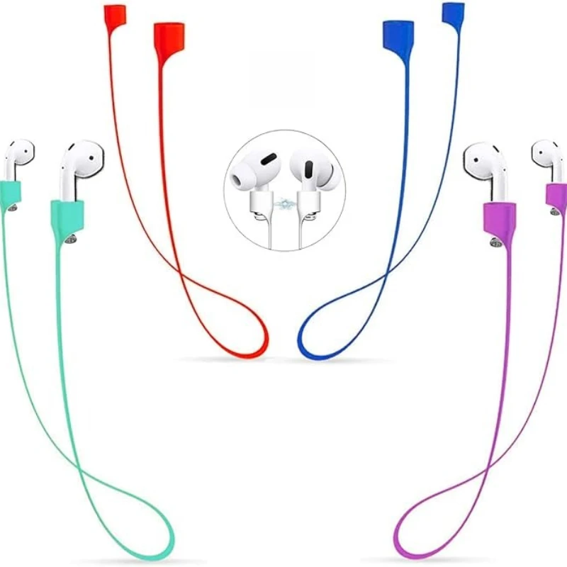 حزام رقبة من السيليكون المغناطيسي المضاد للخسارة لأجهزة Apple AirPods - حبل ناعم ومريح غير مرئي يحافظ على أجهزة AirPods الخاصة بك بشكل طوال اليوم