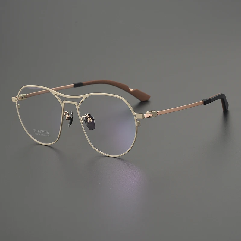 

Retro Personality Double Beam Ultra-light Titanium Eyeglass Frame Fashion Large Frame Support Prescription Photochromic Lenses