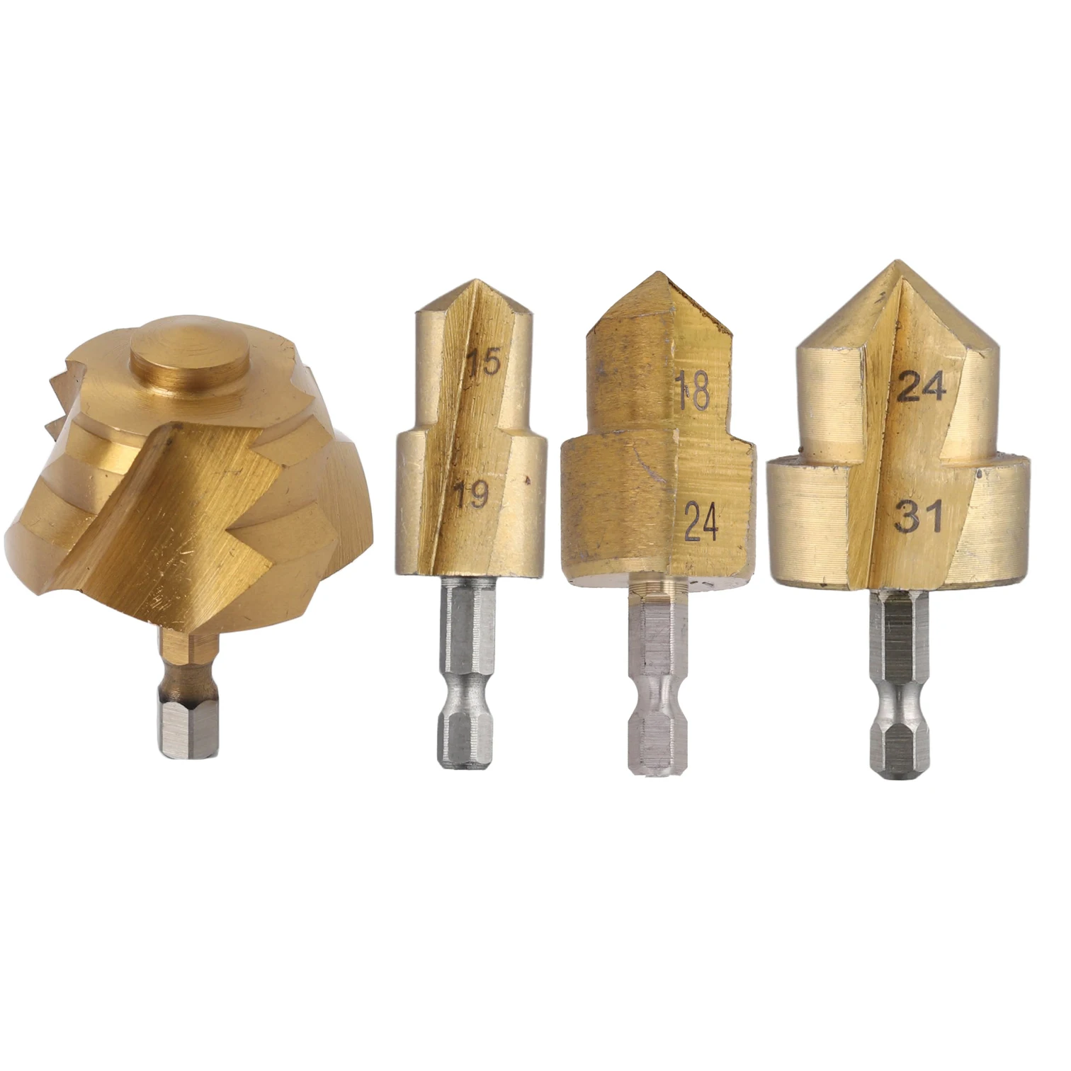 Hexagonal Shank Drill Bit Collection of 4pcs 6 35mm Size Perfect for Water Pipe Expansion Using Electric Tools in Plumbing