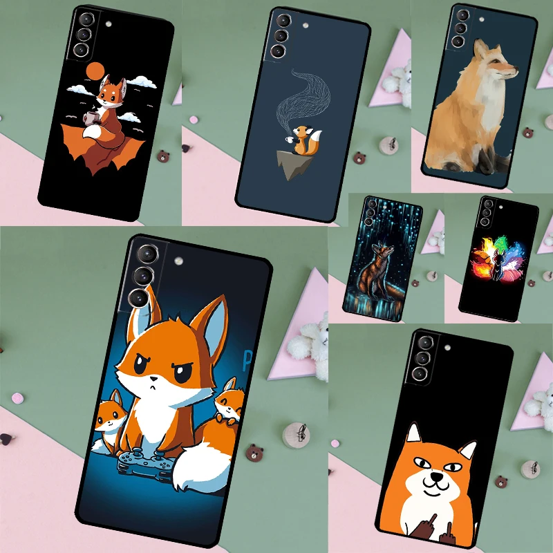 Anime Funny Fox Case For Samsung Galaxy S26 Ultra S25 S23 S22 S21 S24 Ultra S10 S20 Plus S25 FE Phone Cover