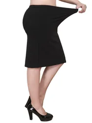 Falda Babbytoro de talla grande para mujer, falda envolvente de algodón Modal negro de verano para oficina, 8xl, 7xl, 6xl, 5xl, mujer, primavera Xl