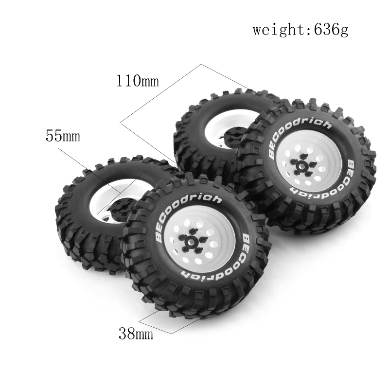 RC 1.9 "Rubberbanden Beadlock Wielen Velgen voor 1/10 RC Crawler Auto Traxxas TRX4 Axiale SCX10 90046 90047 MST HSP Redcat Gen8