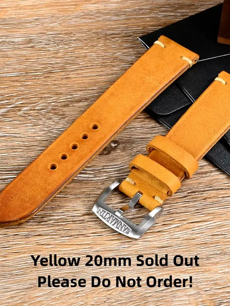 San Martin Quick Release Watch Band Italy Pubelo Frosted Leather Strap 20mm 22mm Watchband Retro Pin Buckle Simple Fashion 스트랩