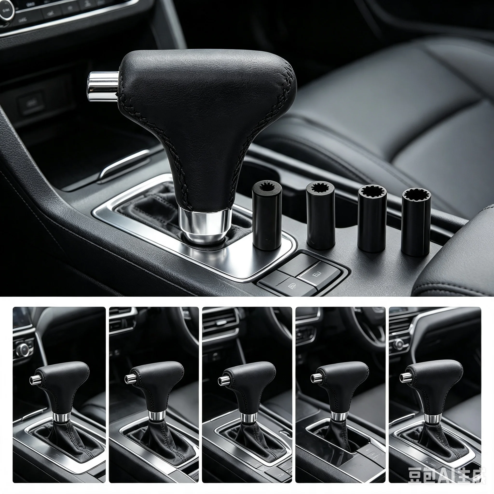 Universal Auto Car Hand-Stitched Gear Shift Knob Shifter PU Leather Manual Cover Fit For Honda Toyota Nissan Mitsubishi Ford