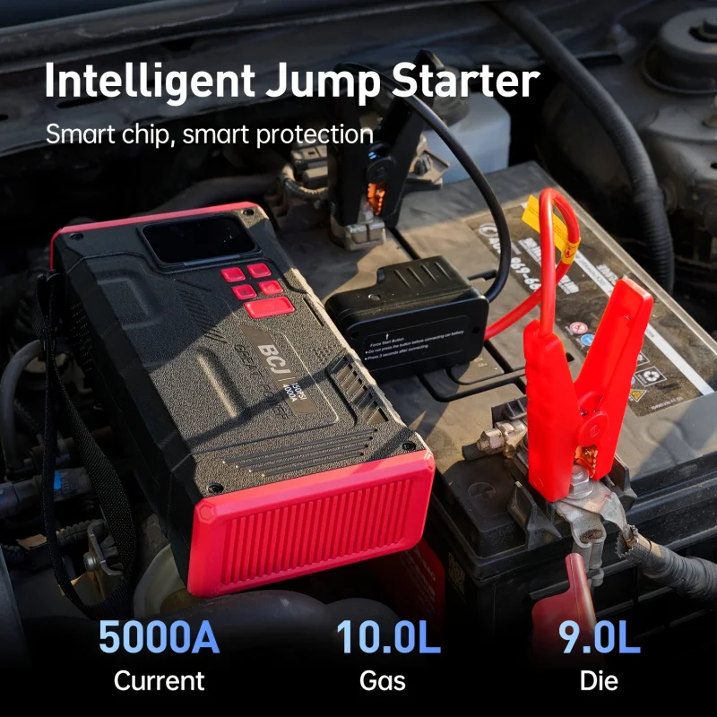 2025 New Car Jump Starter With Air Compressor, Battery Jump Starter Portable 5000A Peak 150PSI Digital Tire Inflator