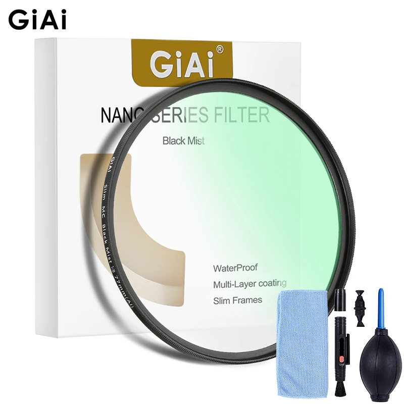 Giai 82mm 77mm 67mm 62mm 58mm 1/4 1/8 1/2 1 Black Mist Filter Cinema Camera Lens Combo Camea Accessories