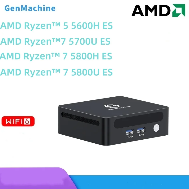 GenMachine AMD Ryzen 5600H 5700U 5800H 5800U ES Windows 11 كمبيوتر صغير DDR4 SSD WIFI6 BT5.2 كمبيوتر ألعاب لتقوم بها بنفسك كمبيوتر ألعاب