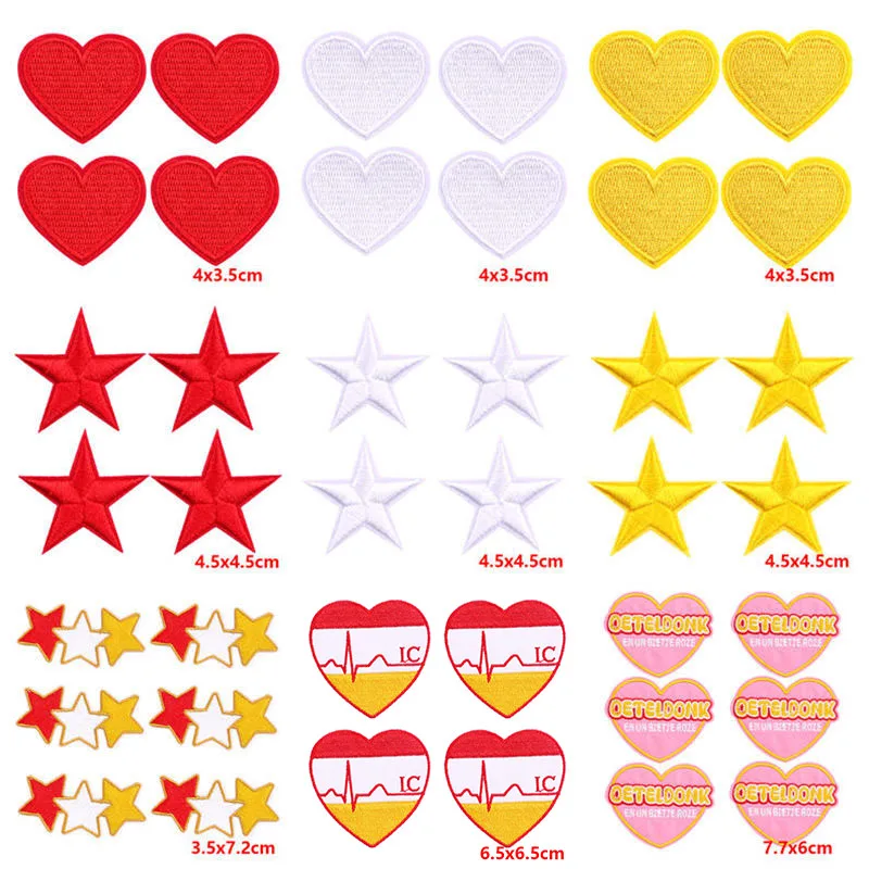 10PCS/Lots Netherland Oeteldonk Emblem Embroidery Patch Iron On Patches For Clothes DIY Star Heart Carnival For Netherland Patch