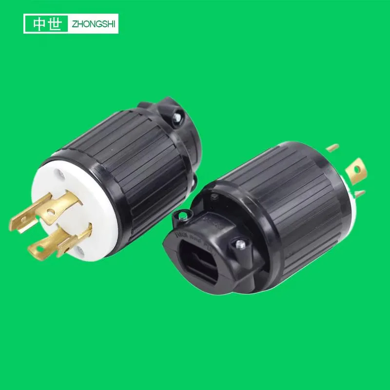 

LK6431 US NEMAL14-30P Male Power Plug 30A125V 250V 4Pin Copper Electrical Industrial Wiring RV Connector Inlet American Standard