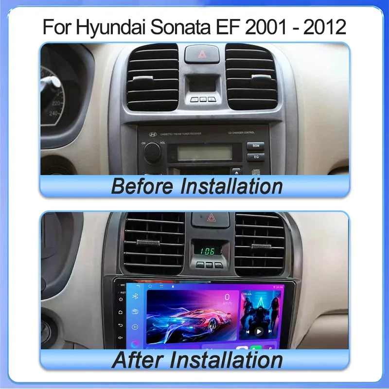 Android 15 For Hyundai Sonata EF 2001 - 2012 Car Radio Navigation GPS Auto Wireless CarPlay Lntelligent Multimedia Touch Screen