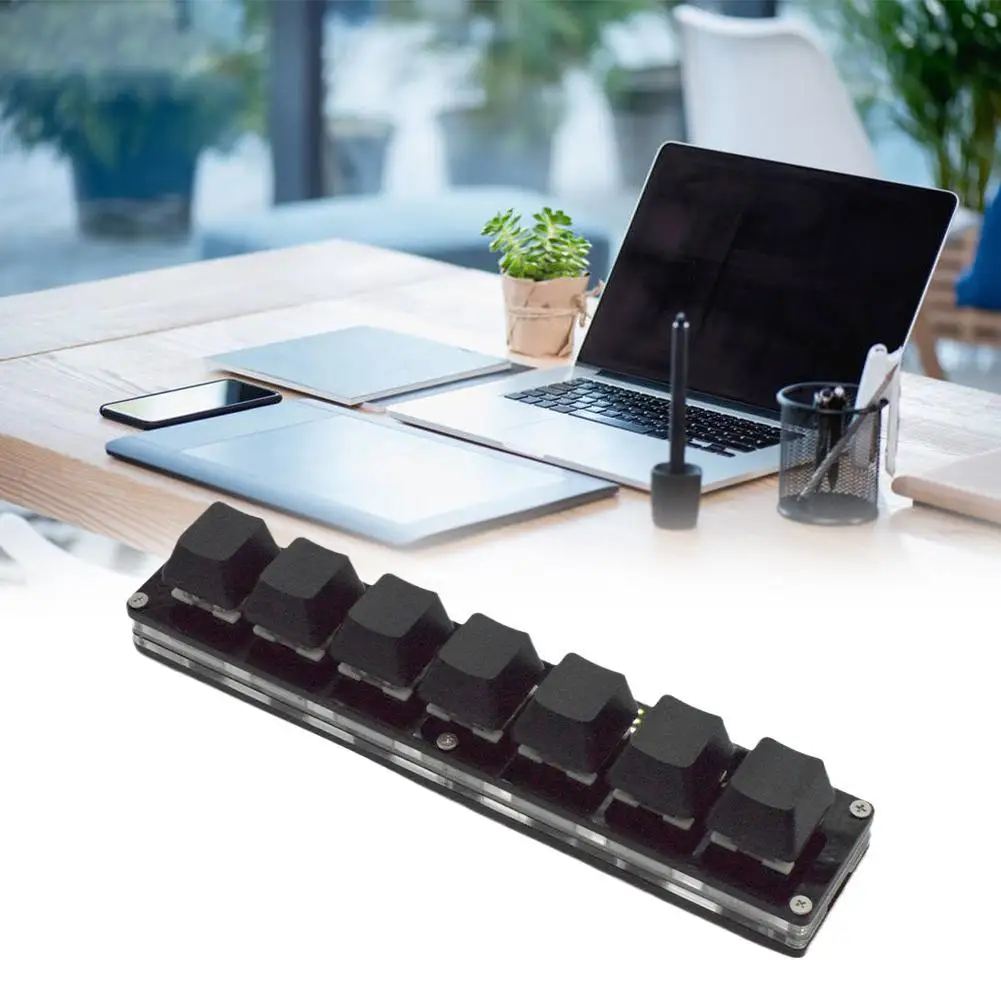 7 Keys Black Custom Mini Keypad Numpad Mechanical Keyboard OSU Programming Macro Keyboard For Photoshop Gaming D2K9